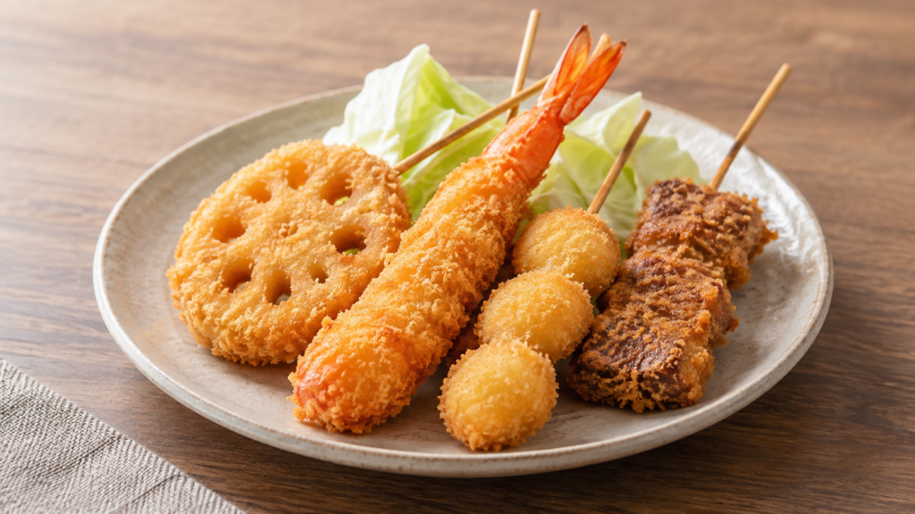 串カツの盛り合わせ（AI生成イメージ）